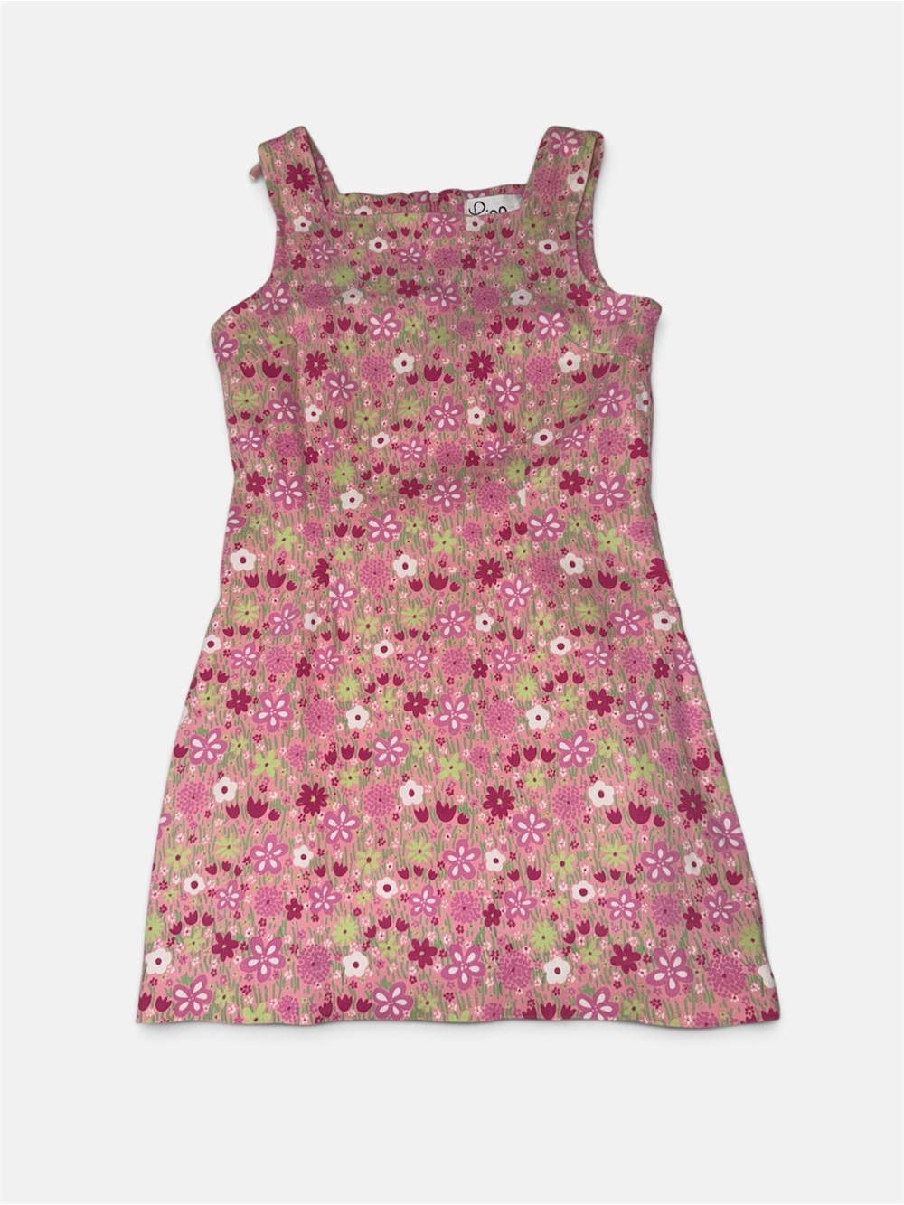 Lilly Pulitzer Rare Vintage Mini Dress Floral Pink Print Size 8 Cotton Retro